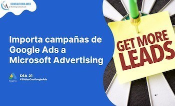 Importa a Microsoft Advertising campañas de Google Ads