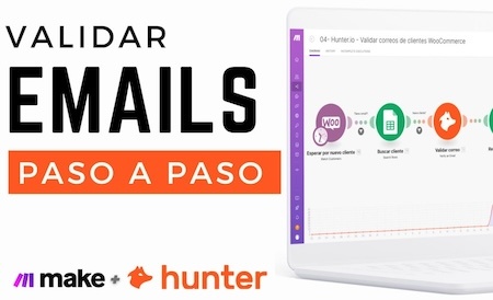 Valida Emails en WooCommerce con Hunter.io y Make