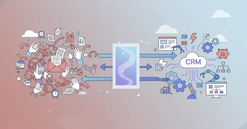 business professionals automating lead transfer and onboarding processes to ahorrar tiempo en tareas de empresa