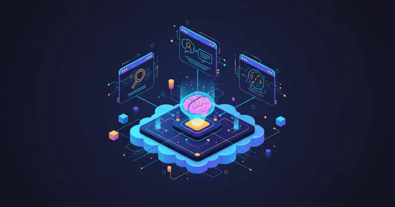 futuristic digital interface showcasing a plataforma de automatización SaaS making autonomous decisions with AI-powered data analysis