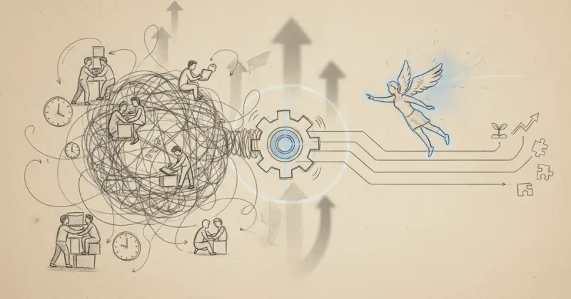 business professional analyzing charts and data on multiple screens illustrating automatización de operaciones en PYMEs prioritizing repetitive tasks