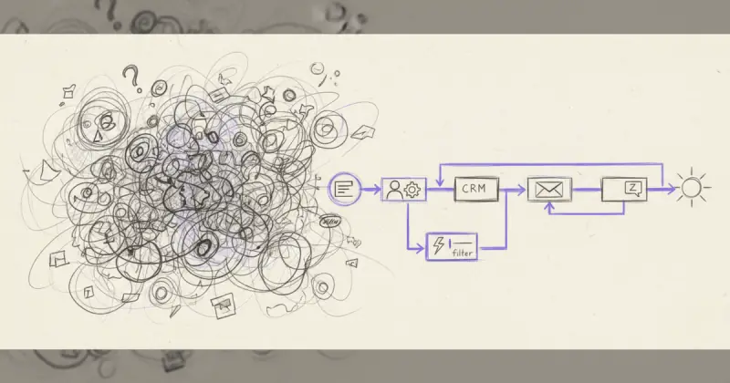 diagram illustrating a step-by-step workflow mapping process before automatizar procesos sin programar