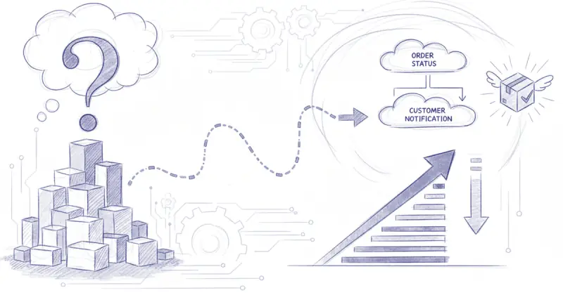 digital dashboard showing automated shipping tracking and customer notifications as mejores automatizaciones para ecommerce 2026