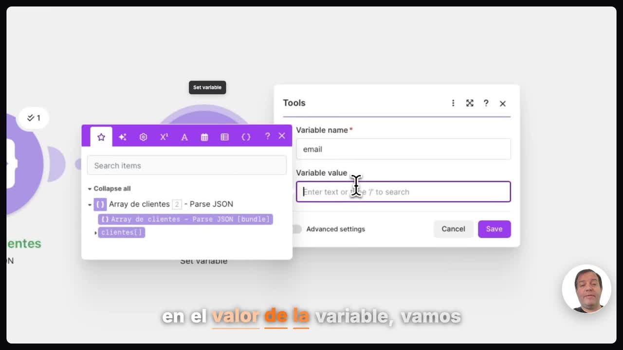 Escribir la función map en Make