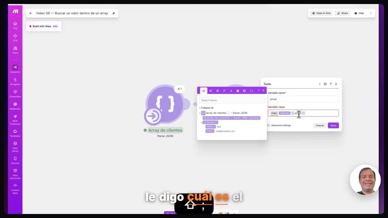 Configurar el filtro con get en Make