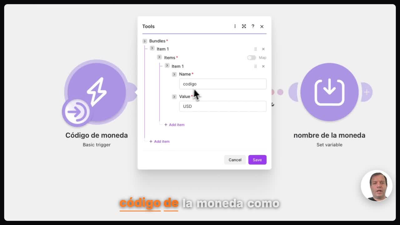Abrir el panel de mapeo en Make