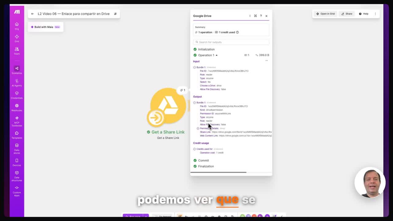 Ejecutar y verificar el resultado en Make