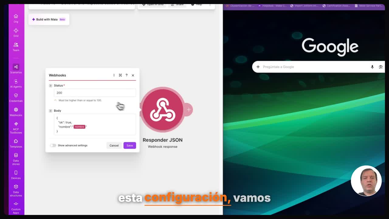 Configurar una respuesta JSON en Make