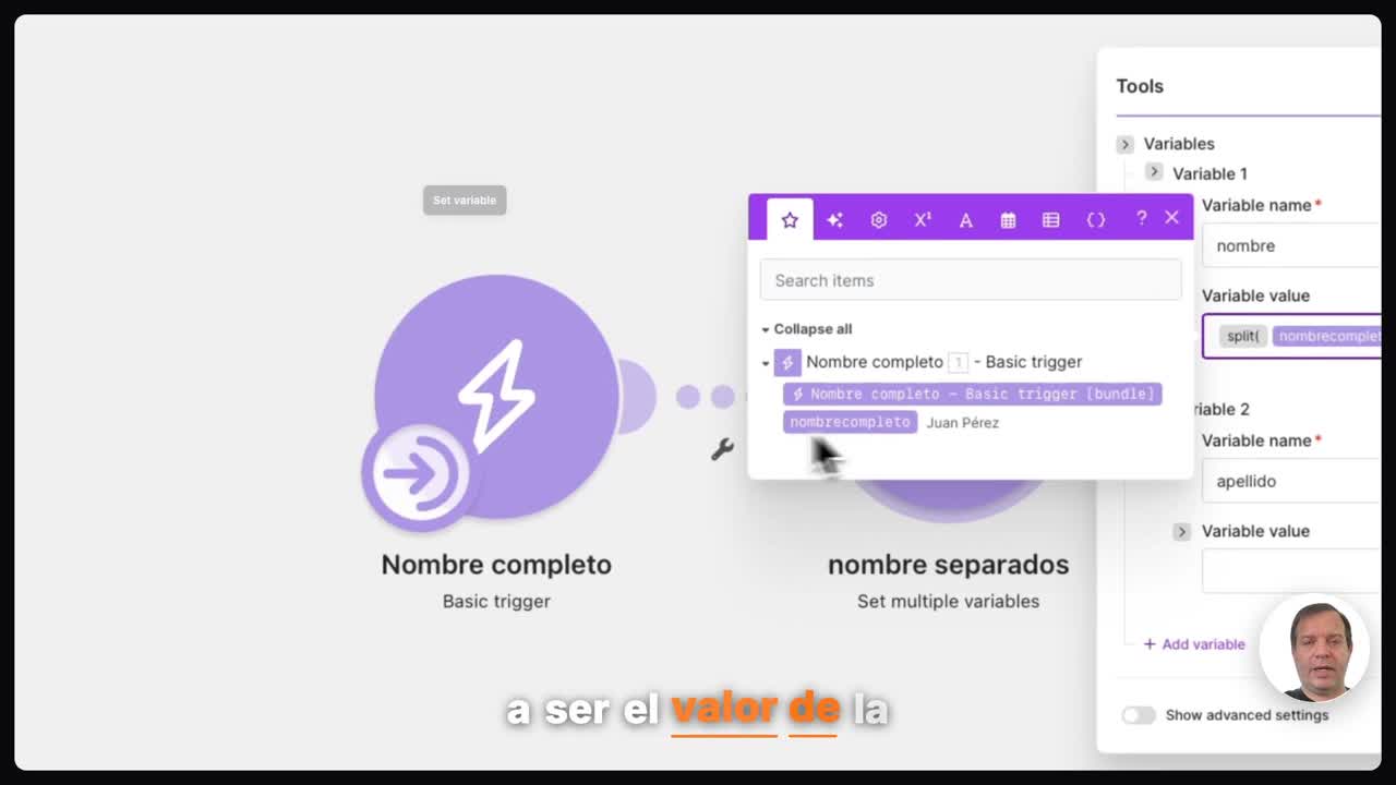 Configurar la función split en Make