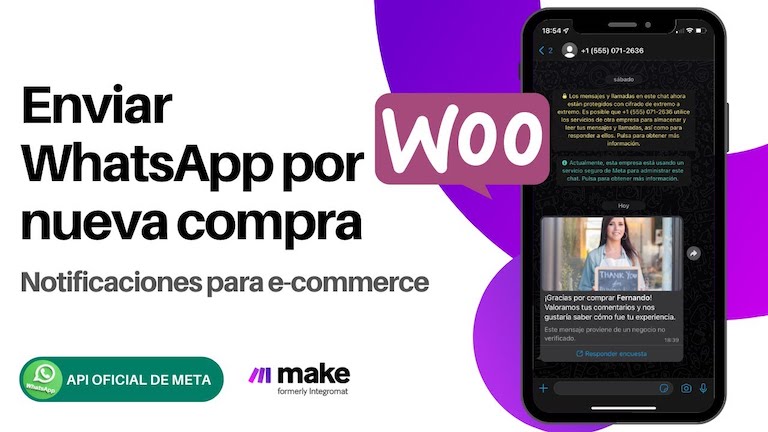 Notificaciones vía API de WhatsApp en WooCommerce – Automatizar con Make